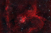 Emission Nebula in Deep Red