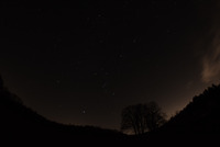 Night Sky Over a Silhouetted Landscape